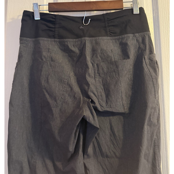 Prana Maternity Cropped Pants Women’s Medium Gray Stretch Hiking Travel Comfort - Picture 4 of 8